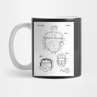 Football Helmet Patent - Football Art - Black And White Mug